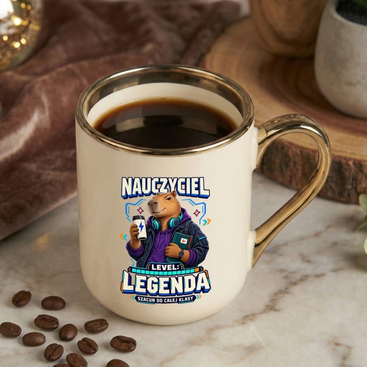Kubek prezent na Dzień Nauczyciela LEGENDA kapibara — zdjęcie 3