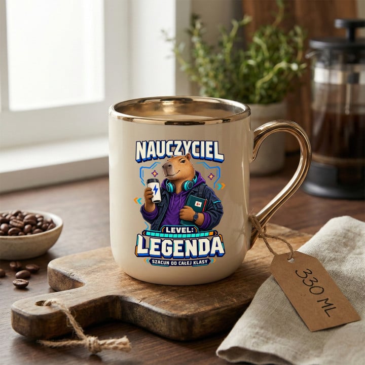 Kubek prezent na Dzień Nauczyciela LEGENDA kapibara — zdjęcie 5