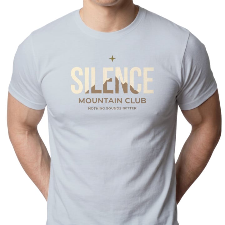 Koszulka męska xpossible „Silence Mountain Club” – górski napis po angielsku