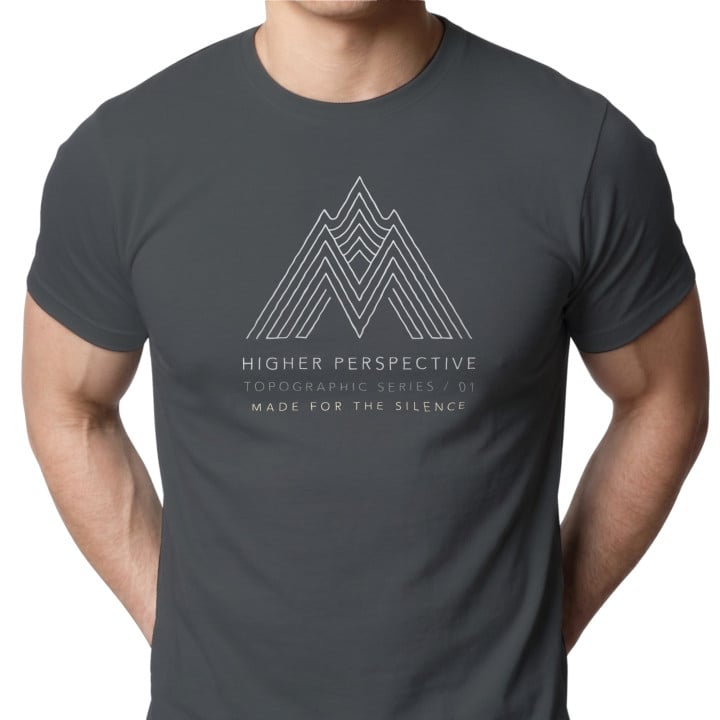 Koszulka męska xpossible „Higher Perspective” – geometryczne góry z warstwicami