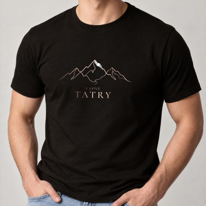 Koszulka męska xpossible „I love Tatry” – minimalistyczne góry ze szlakiem — zdjęcie 5