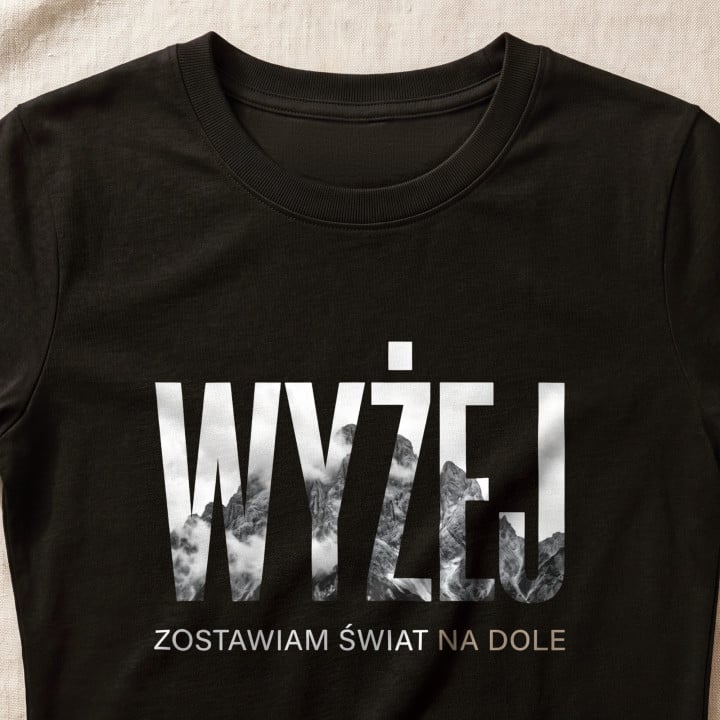 Koszulka damska xpossible „Zostawiam świat na dole” – górski napis motywacyjny — zdjęcie 6
