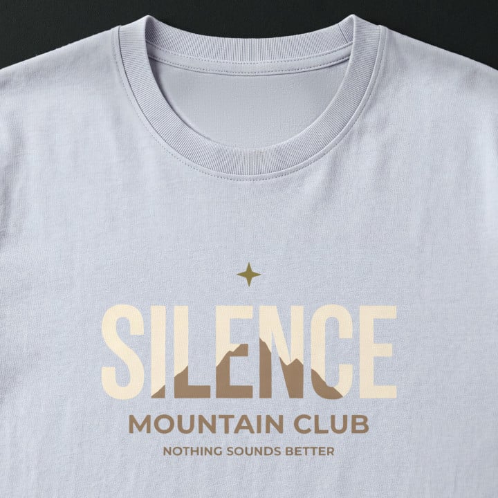 Koszulka męska xpossible „Silence Mountain Club” – górski napis po angielsku — zdjęcie 6