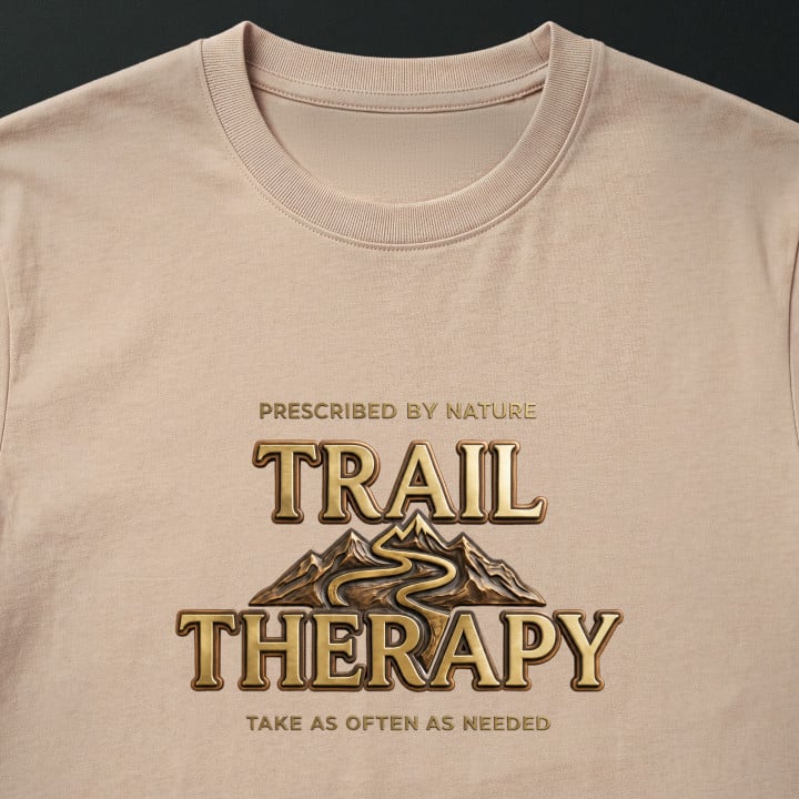 Koszulka męska xpossible „Trail Therapy” – górski szlak i napis po angielsku — zdjęcie 6
