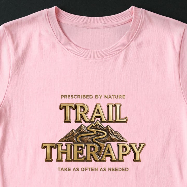 Koszulka damska xpossible „Trail Therapy” – złote góry i kręta ścieżka — zdjęcie 6