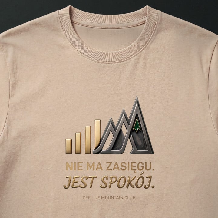 Koszulka męska xpossible „Offline Mountain Club” – góry bez zasięgu telefonu — zdjęcie 6