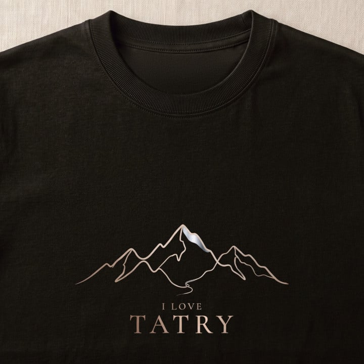 Koszulka męska xpossible „I love Tatry” – minimalistyczne góry ze szlakiem — zdjęcie 6