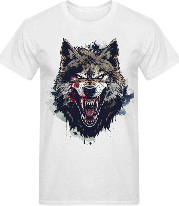 Koszulka męska z wilkiem agresywny silny groźny wilk T-shirt męski