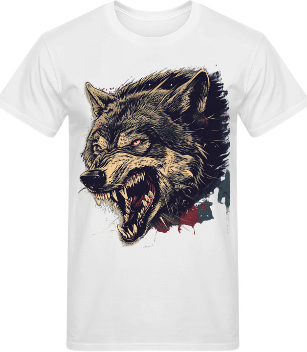 Koszulka męska z wilkiem agresywny silny groźny wilk 2 T-shirt męski