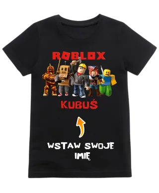 Koszulka dziecięca z postaciami z gry ROBLOX dla gracza Wpisz Swoje Imię