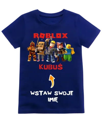 Koszulka dziecięca z postaciami z gry ROBLOX dla gracza Wpisz Swoje Imię