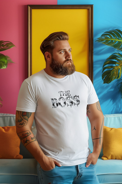 Koszulka męska THE BO$$ BOSS Prestiżowy Luksusowy Styl dla Lidera Szefa — zdjęcie 5