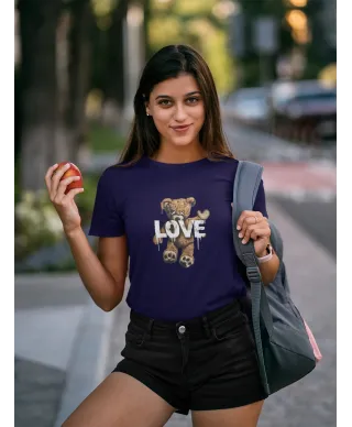 Koszulka damska Miś Teddy z napisem LOVE T-shirt damska