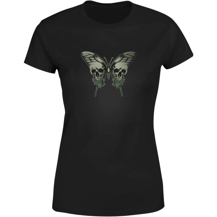 Koszulka damska motyl o skrzydłach w kształcie czaszek T-shirt damski