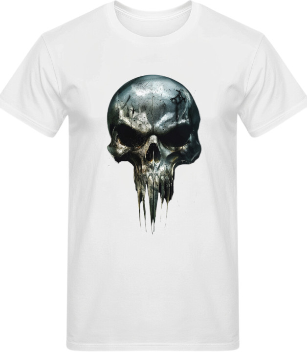 Koszulka męska z czaszką Punisher gotycka czaszka 2 metal T-shirt męski