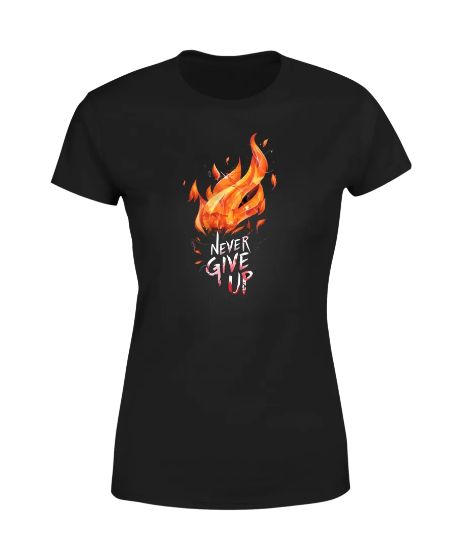 Koszulka damska Never Give Up Nigdy się nie poddawaj motywacyjna T-shirt Koszulka damska Never Give Up Nigdy się nie poddawaj motywacyjna T-shirt