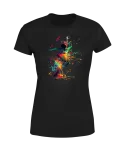 Koszulka damska abstrakcyjny wzór eksplozja muzyki i kolorów T-shirt damski