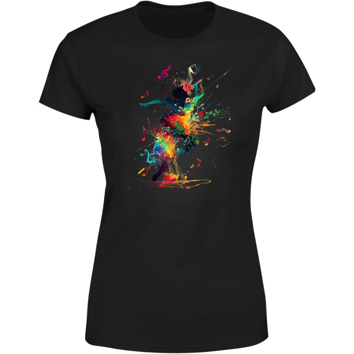 Koszulka damska abstrakcyjny wzór eksplozja muzyki i kolorów T-shirt damski