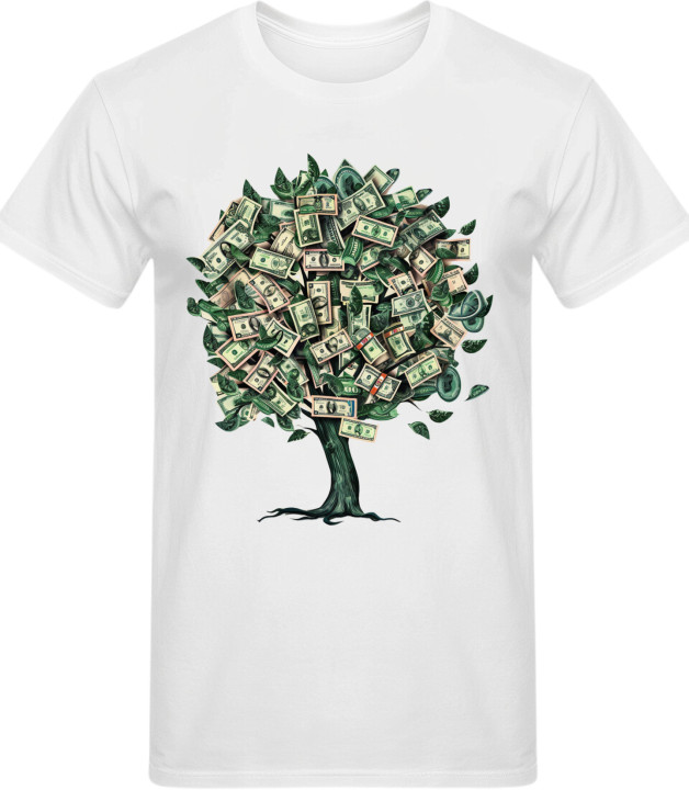 Koszulka męska pieniądze rosną na drzewie T-shirt męski z drzewem pieniędzy