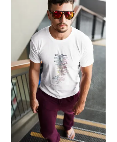 Koszulka męska dla programisty ukryta cyfrowa twarz z kodu T-shirt męski
