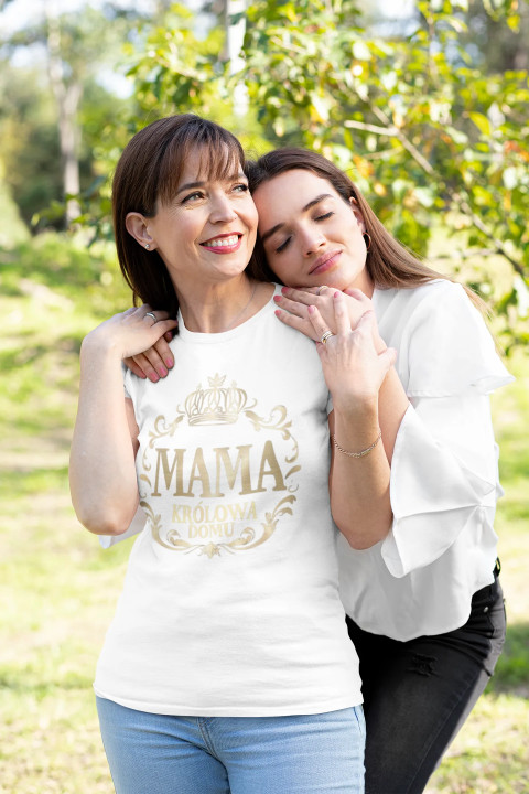 Koszulka damska MAMA Królowa Domu prezent dla mamy T-shirt damski — zdjęcie 3