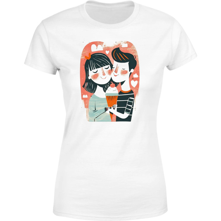 Koszulka damska urocza zakochana para T-shirt damski