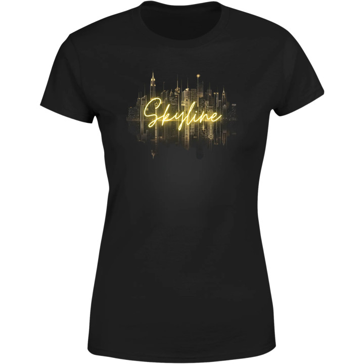 Koszulka damska Golden Metropolis Skyline złota panorama T-shirt damski