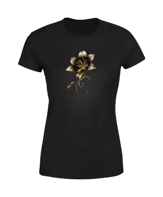Koszulka damska Złoty Kwiat subtelny elegancki t-shirt damski