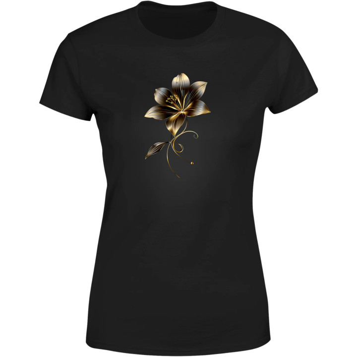 Koszulka damska Złoty Kwiat subtelny elegancki t-shirt damski