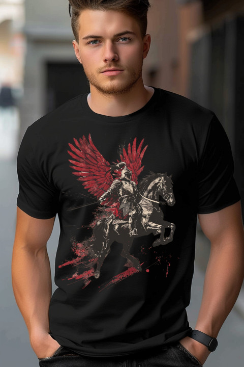 Koszulka męska patriotyczna Polska Husaria wojownik rycerz 2 T-shirt męski — zdjęcie 4