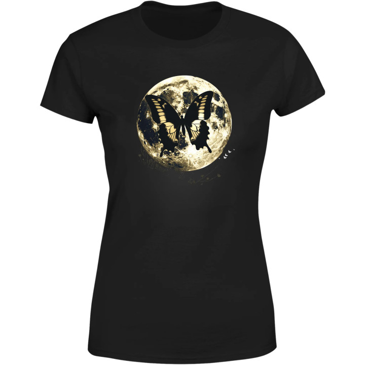 Koszulka damska księżycowy motyl na tle pełni księżyca T-shirt damski