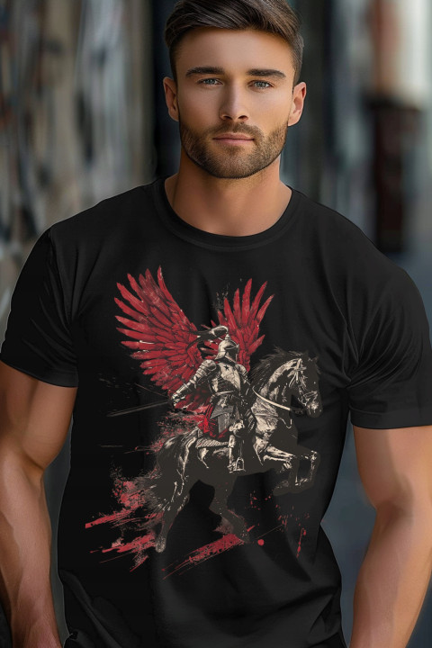 Koszulka męska patriotyczna Polska Husaria wojownik rycerz 2 T-shirt męski — zdjęcie 5