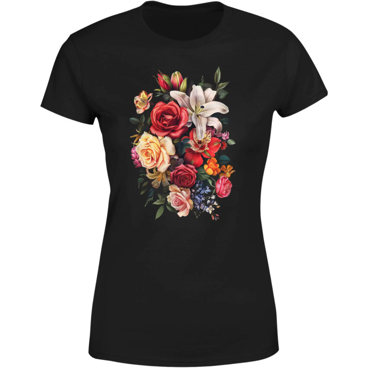 Koszulka damska kwiatowa z pięknym bukietem kwiatów 2 T-shirt damski