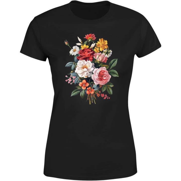 Koszulka damska kwiatowa z pięknym bukietem kwiatów T-shirt damski