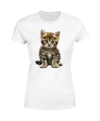 Koszulka damska z kotkiem słodki uroczy kociak kot 2 T-shirt damski
