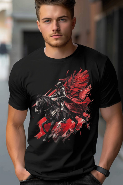 Koszulka męska patriotyczna Polska Husaria wojownik rycerz 3 T-shirt męski — zdjęcie 4
