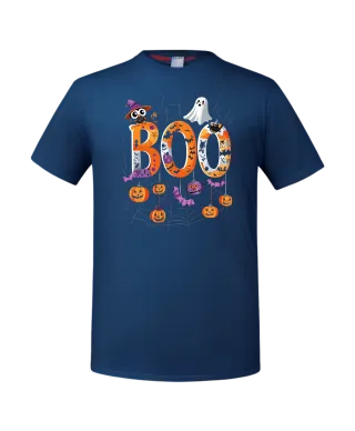 Koszulka męska ze strasznym napisem BOO! przestrasz się na Halloween