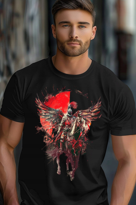 Koszulka męska patriotyczna Polska Husaria wojownik rycerz 4 T-shirt męski — zdjęcie 5