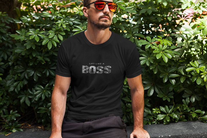 Koszulka męska LIFT LIKE A BOSS działaj jak prawdziwy lider T-shirt męski — zdjęcie 6