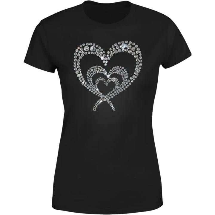 Koszulka damska z Kryształkowym Sercem 2 - Połyskująca i Stylowa T-shirt