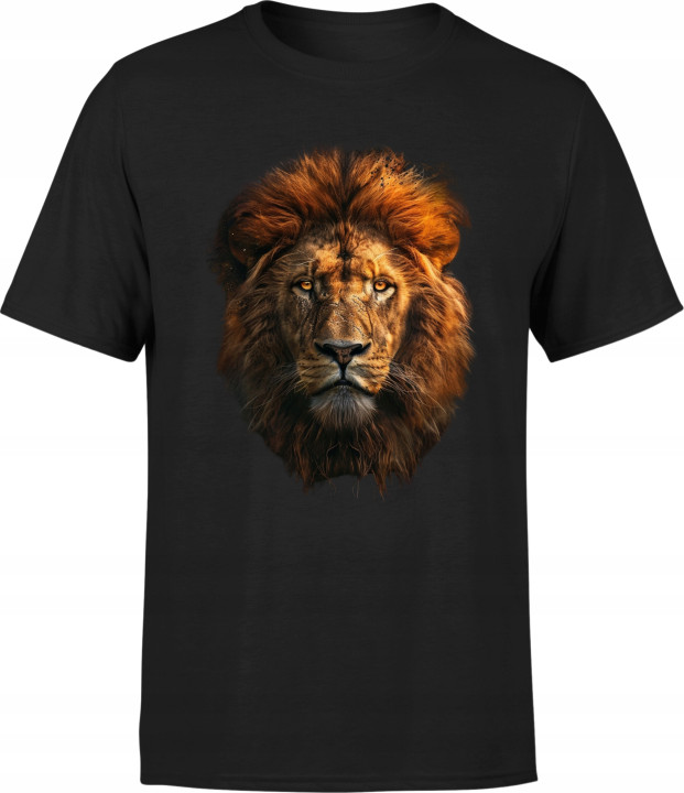 Koszulka męska z Lwem artystyczny lew symbol siły i odwagi 3 T-shirt męski