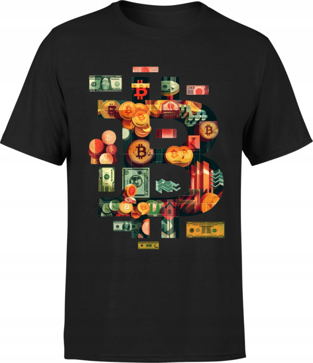 Koszulka męska z bitcoinem crypto Bitcoin kryptowaluty T-shirt męski