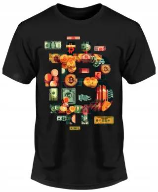 Koszulka męska z bitcoinem crypto Bitcoin kryptowaluty T-shirt męski