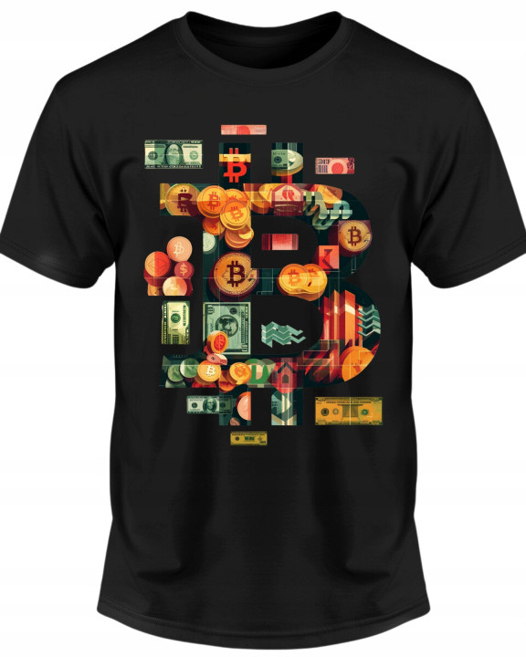 Koszulka męska z bitcoinem crypto Bitcoin kryptowaluty T-shirt męski — zdjęcie 2