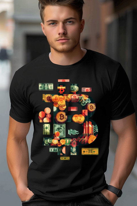 Koszulka męska z bitcoinem crypto Bitcoin kryptowaluty T-shirt męski — zdjęcie 4