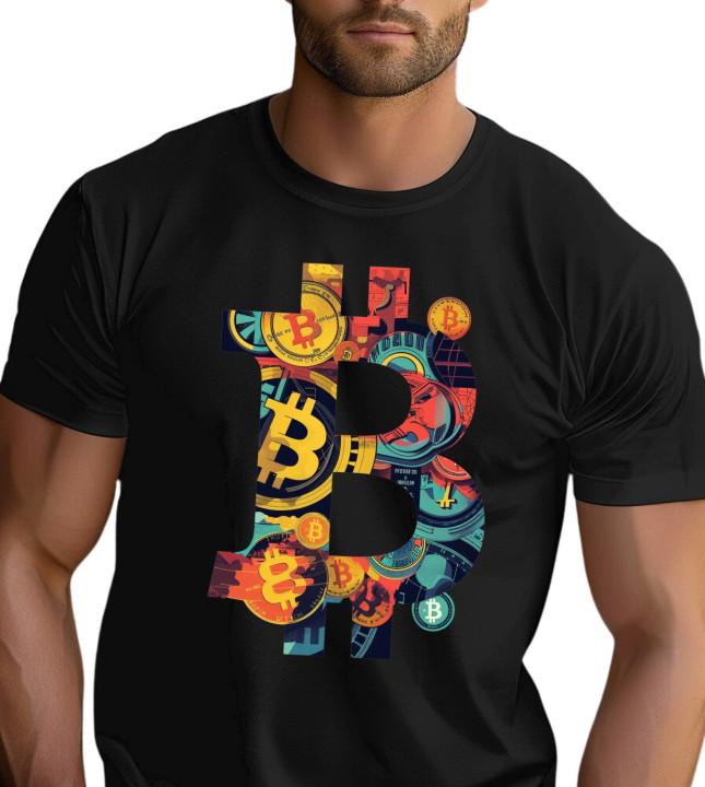 Koszulka męska z bitcoinem crypto Bitcoin kryptowaluty 2 T-shirt męski — zdjęcie 3