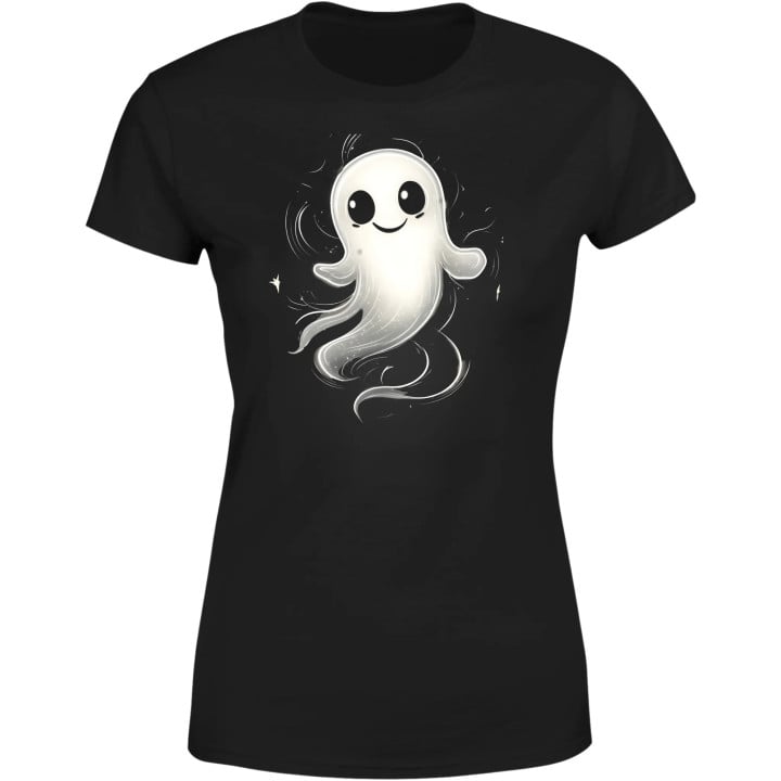 Koszulka damska Uroczy Duszek Duch Halloween Świecąca w ciemności t-shirt