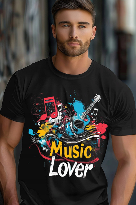 Koszulka męska Music Lover dla Miłośnika Muzyki z Gitarą T-shirt męski — zdjęcie 5