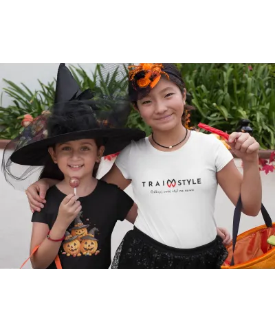Koszulka dziecięca Halloween dzień dyni Trzy Dynie w kapeluszach czarownicy