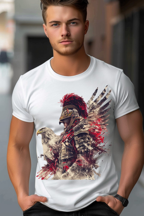 Koszulka męska patriotyczna Polska Husaria Orzeł rycerz T-shirt męski — zdjęcie 3